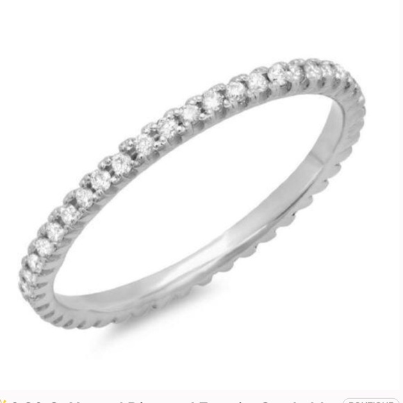 .20CT Natural Diamond 10K Solid White Gold Band - Picture 2 of 2